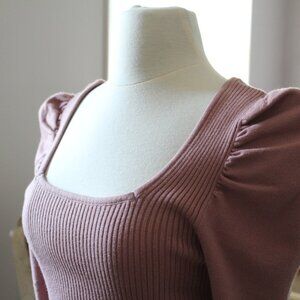 Women's HYFVE ribbed dress with puff sleeves - L